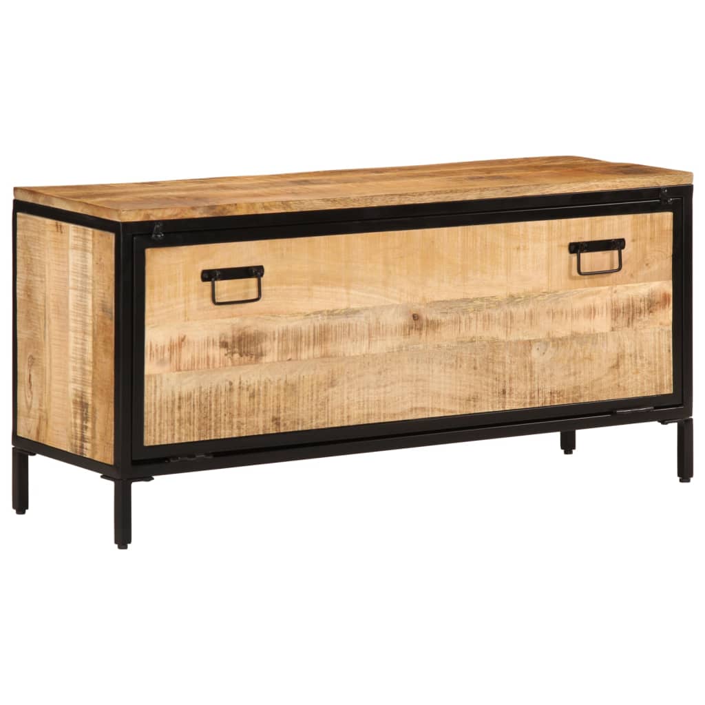 Scarpiera 110x35x53 cm in Legno Massello di Mango Grezzo