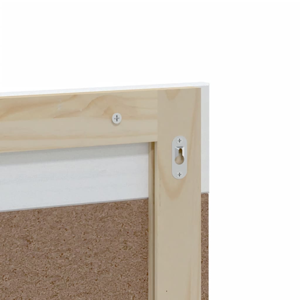 Specchio Bagno e Ripiano BERG Bianco 60x12x70 cm Legno Massello