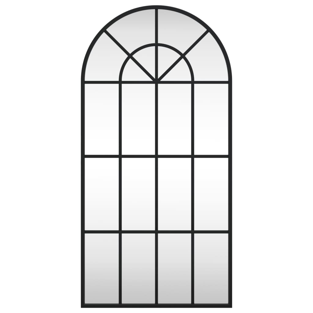 Specchio da Parete Nero 40x80 cm Arco in Ferro