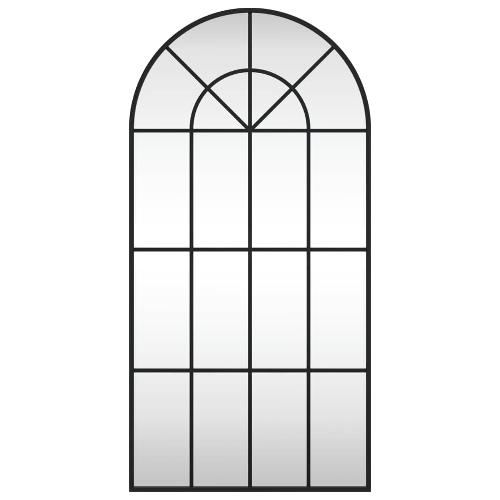 Specchio da Parete Nero 50x100 cm Arco in Ferro
