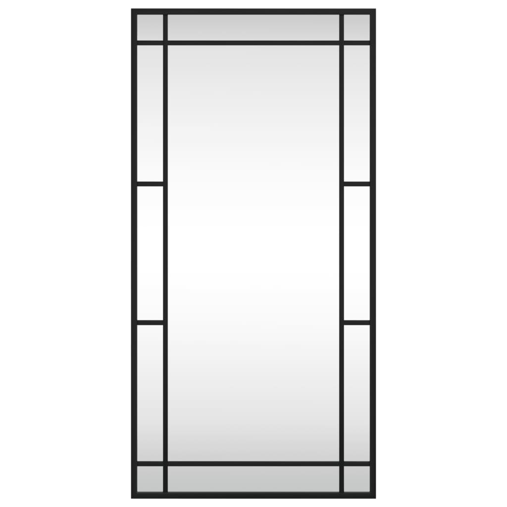 Specchio da Parete Nero 40x80 cm Rettangolare in Ferro
