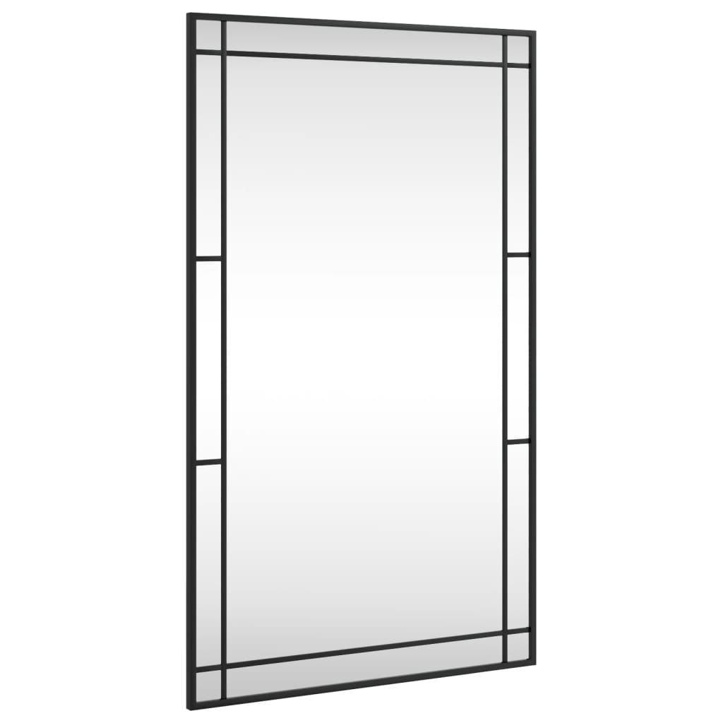 Specchio da Parete Nero 60x100 cm Rettangolare in Ferro