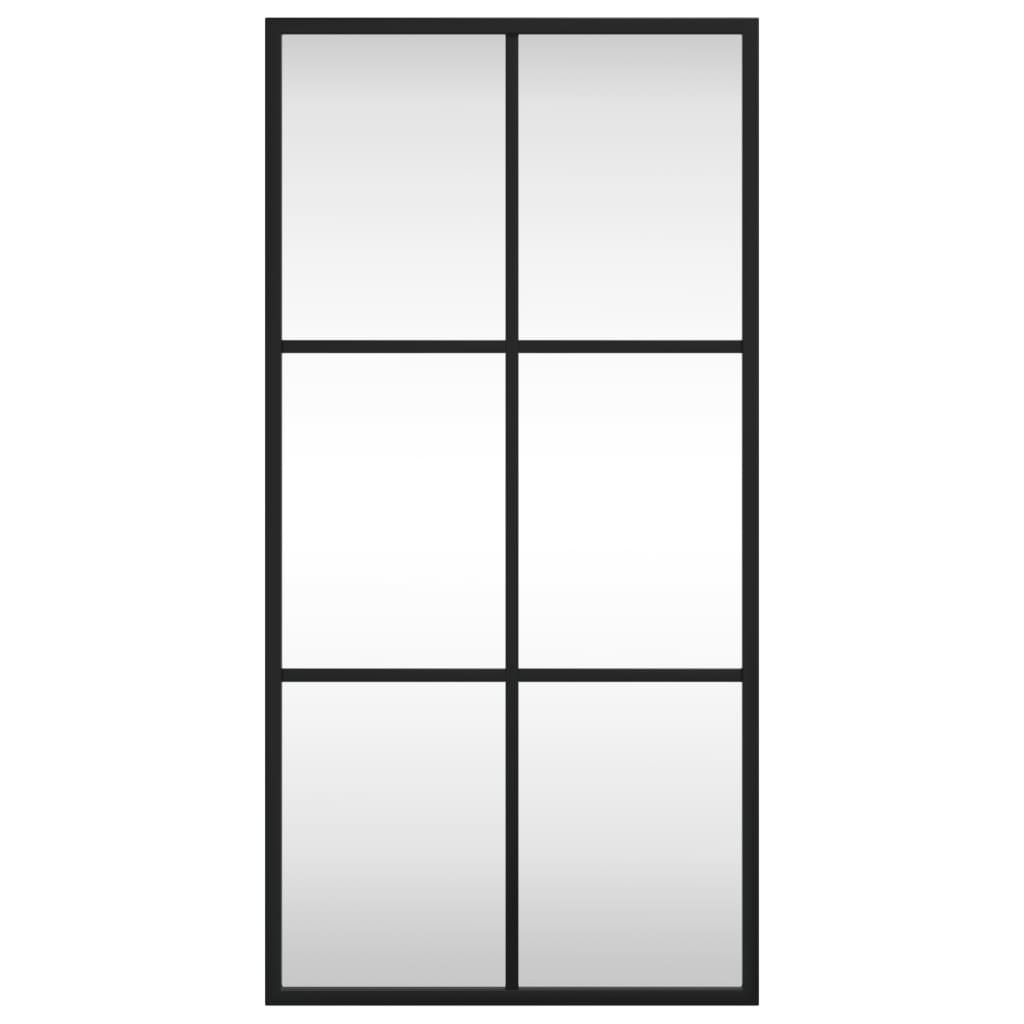 Specchio da Parete Nero 30x60 cm Rettangolare in Ferro