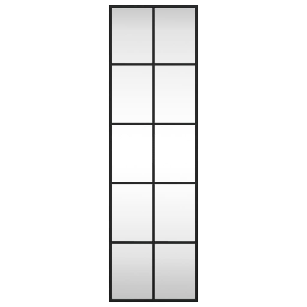 Specchio da Parete Nero 30x100 cm Rettangolare in Ferro