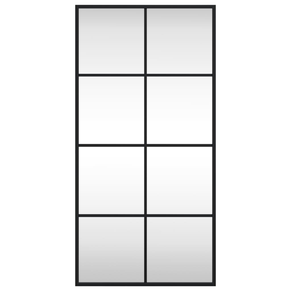 Specchio da Parete Nero 40x80 cm Rettangolare in Ferro