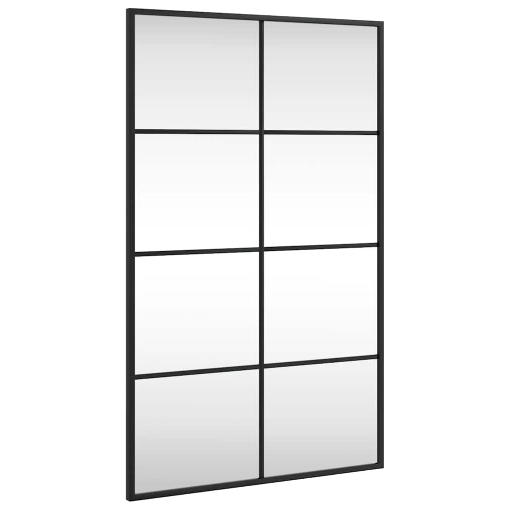 Specchio da Parete Nero 50x80 cm Rettangolare in Ferro