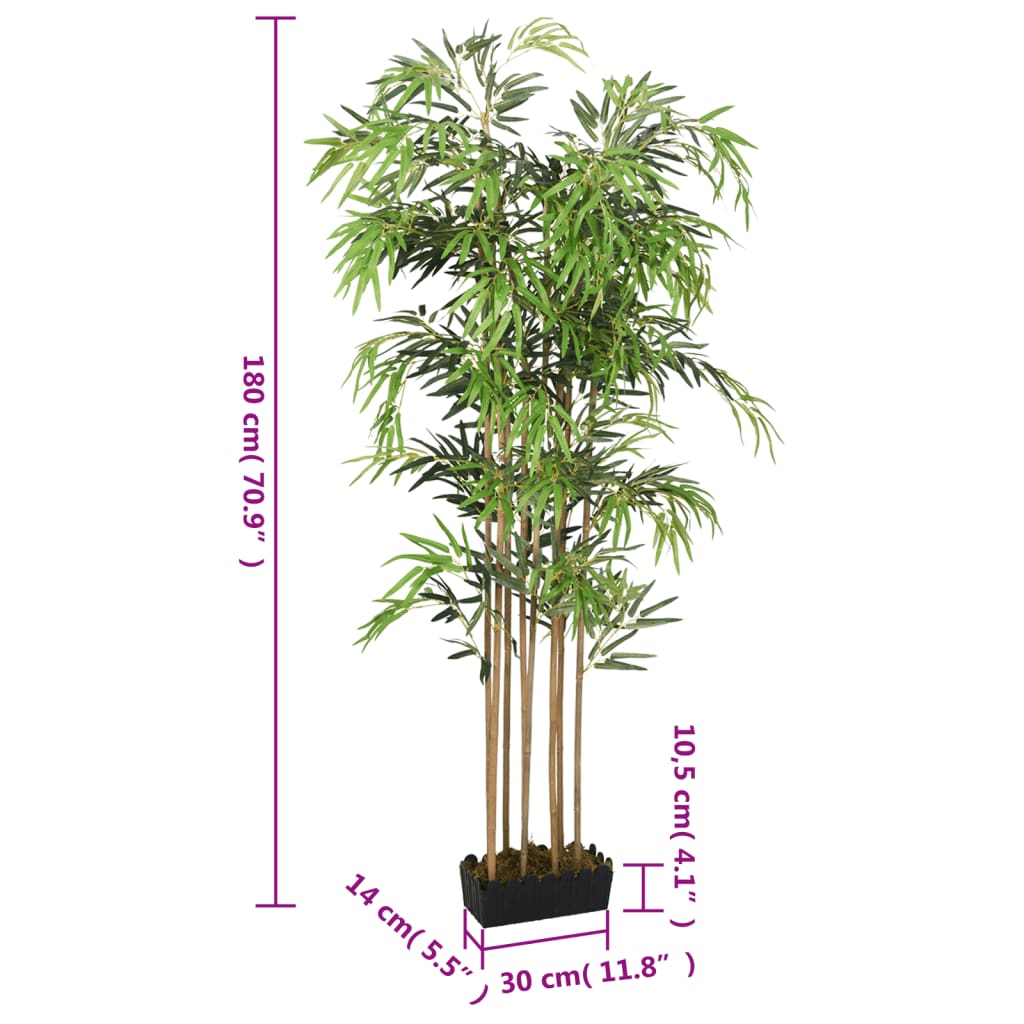 Albero Bambù Artificiale 1605 Foglie 180 cm Verde