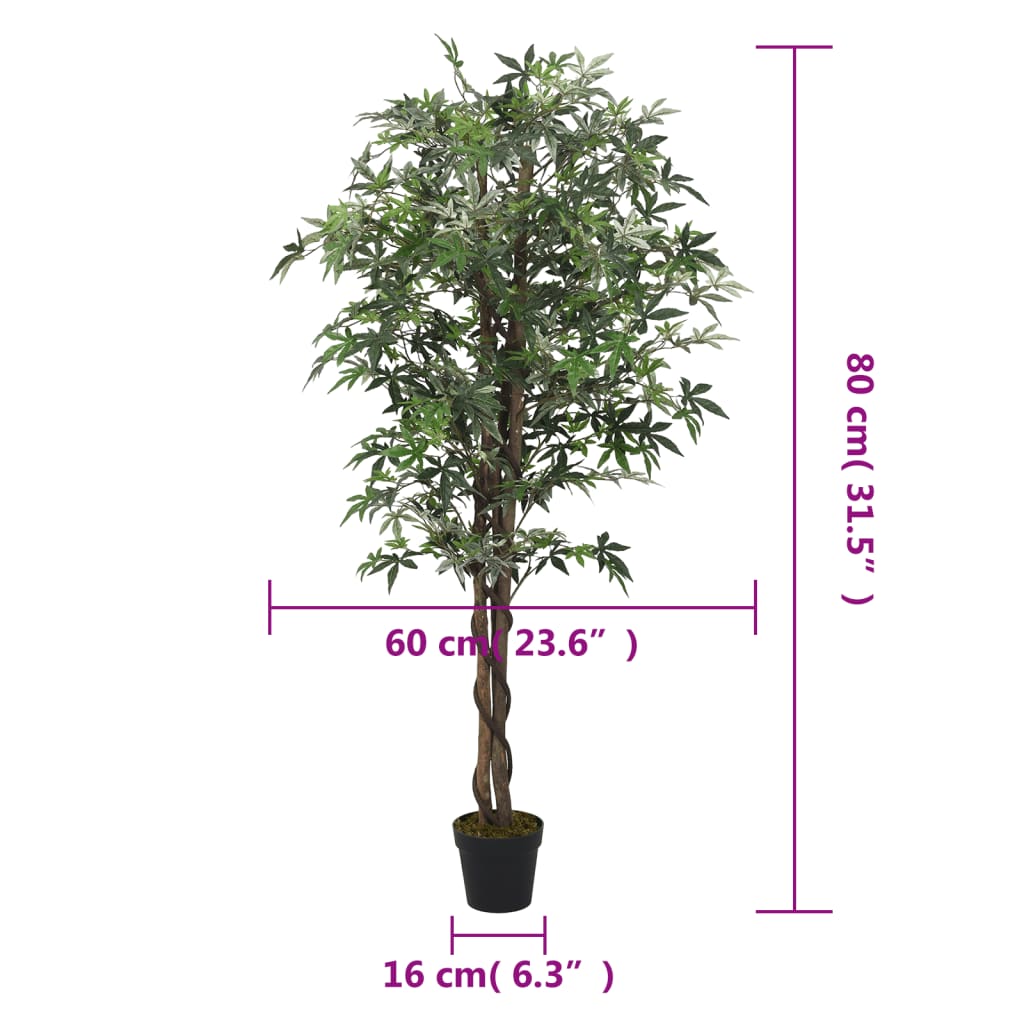 Acero Artificiale 224 Foglie 80 cm Verde