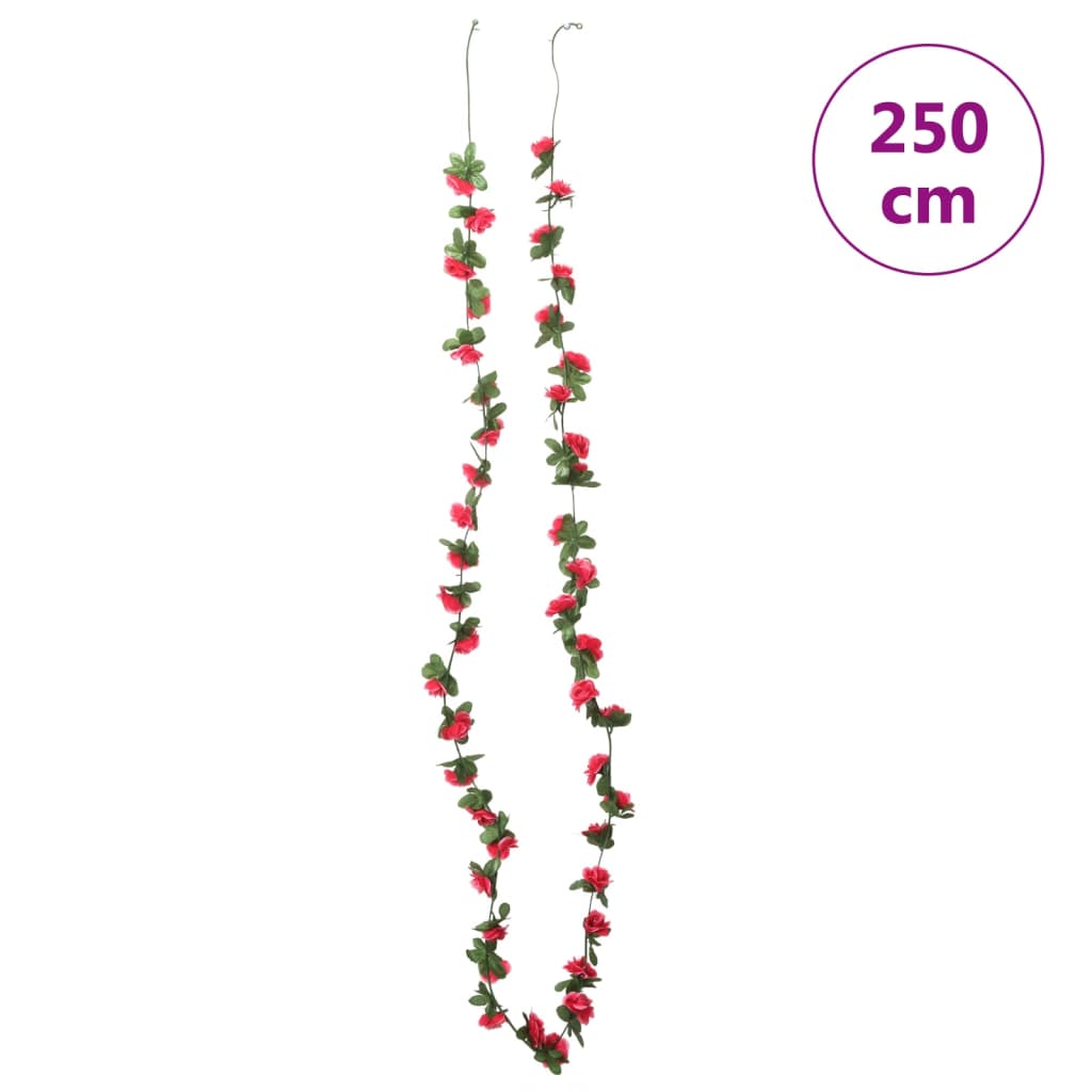 Ghirlande Fiori 6 pz Rosa Rossa 250 cm