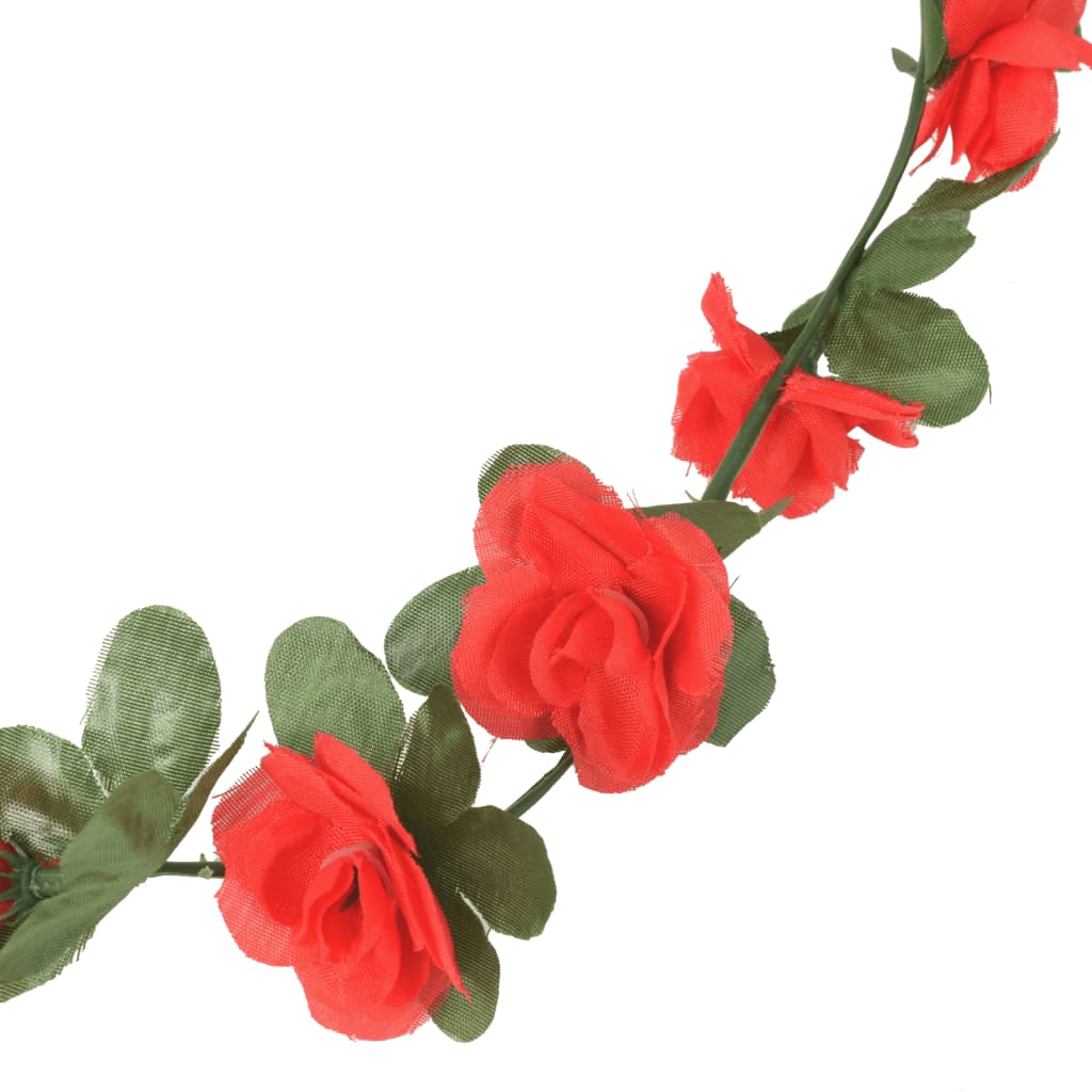 Ghirlande Fiori 6 pz Rosso Primavera 250 cm