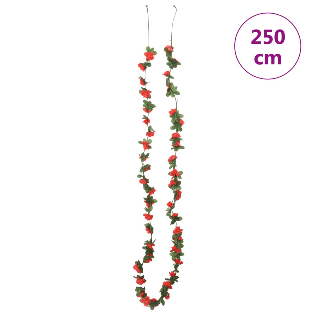Ghirlande Fiori 6 pz Rosso Primavera 250 cm