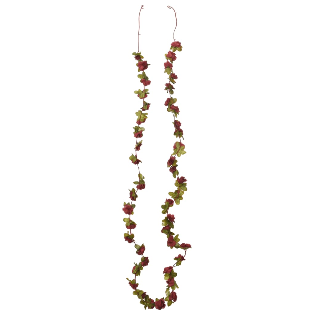 Ghirlande Fiori 6 pz Rosso Vino 250 cm