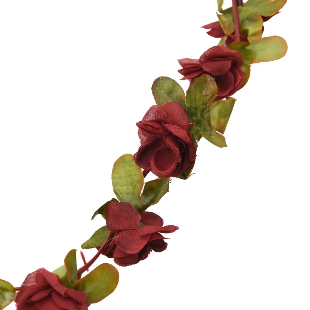 Ghirlande Fiori 6 pz Rosso Vino 250 cm