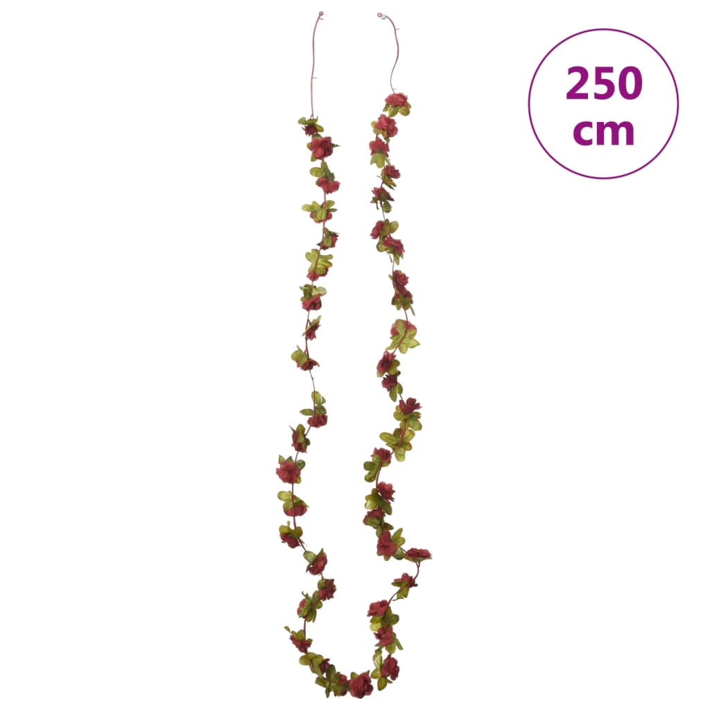 Ghirlande Fiori 6 pz Rosso Vino 250 cm