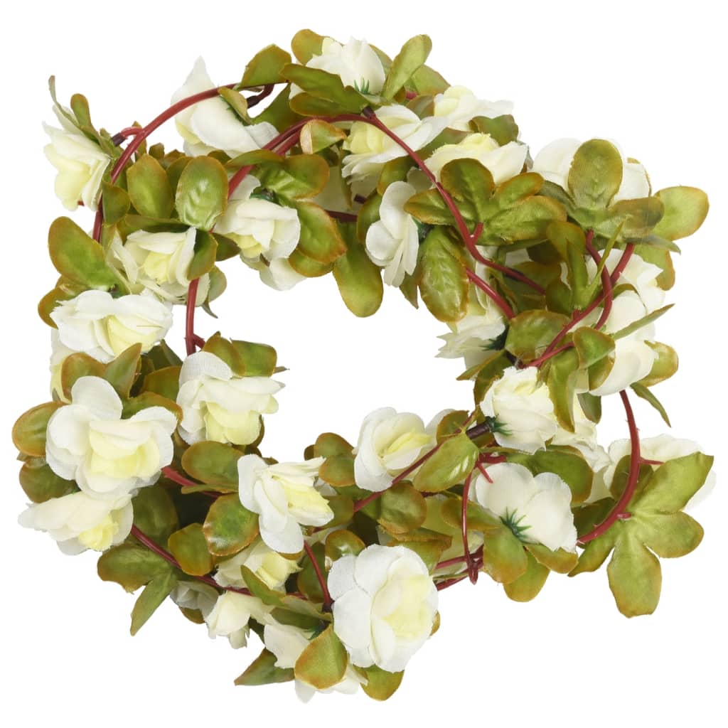 Ghirlande Fiori 6 pz Bianco 250 cm