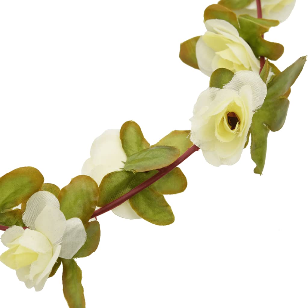 Ghirlande Fiori 6 pz Bianco 250 cm
