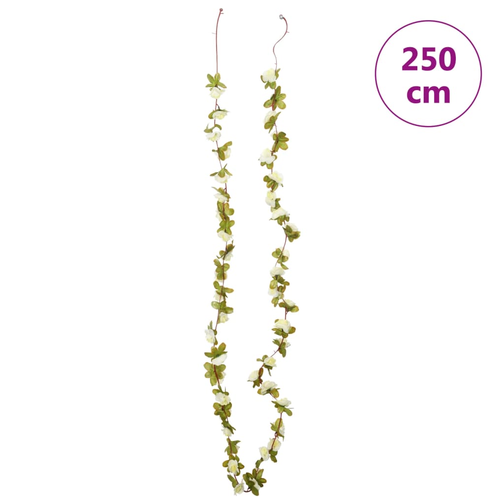 Ghirlande Fiori 6 pz Bianco 250 cm