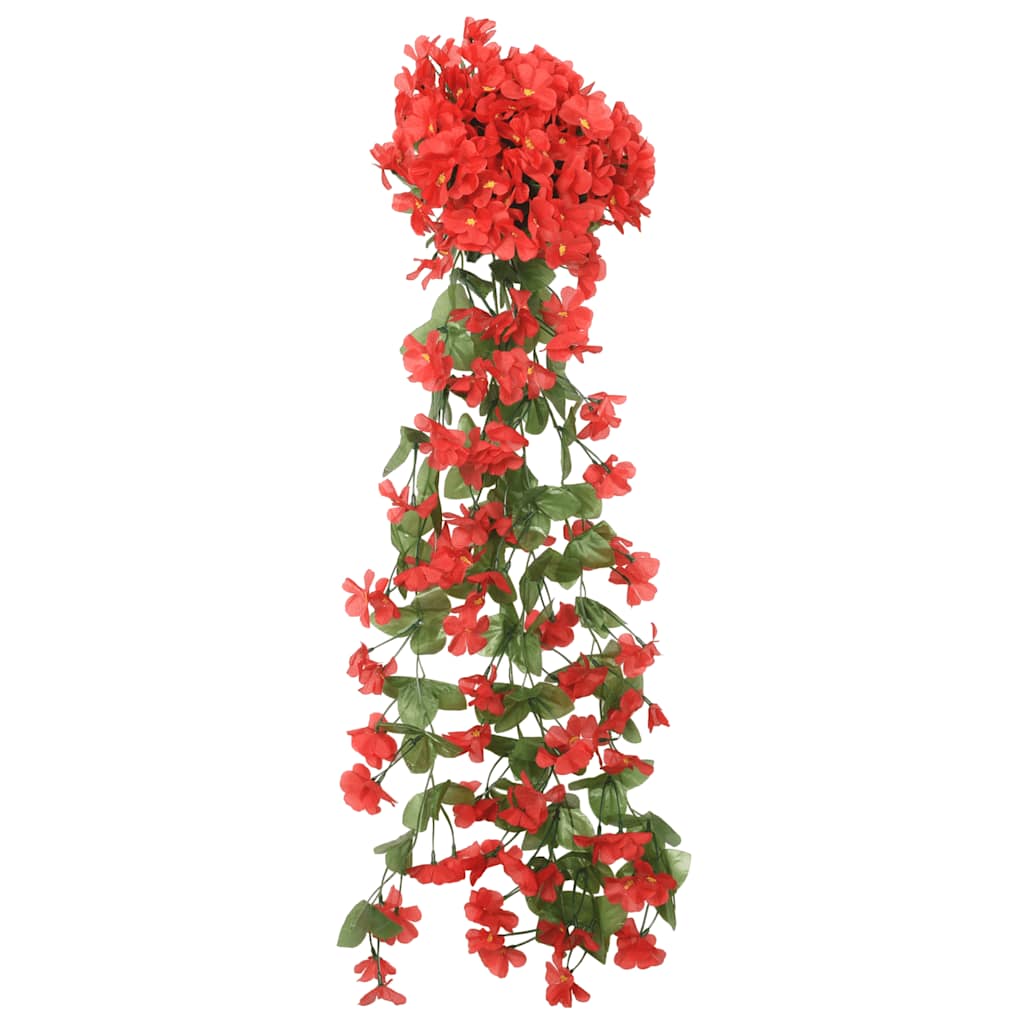 Ghirlande Fiori 3 pz Rosso 85 cm