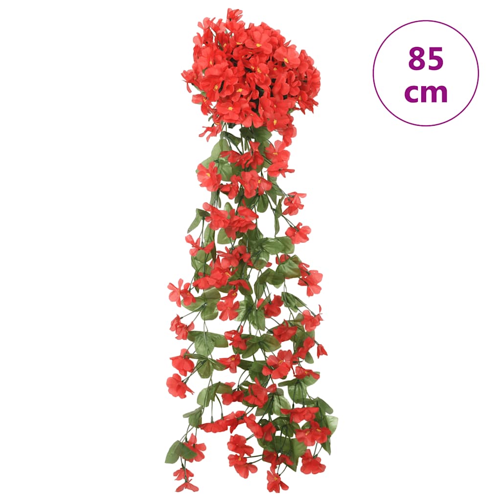 Ghirlande Fiori 3 pz Rosso 85 cm