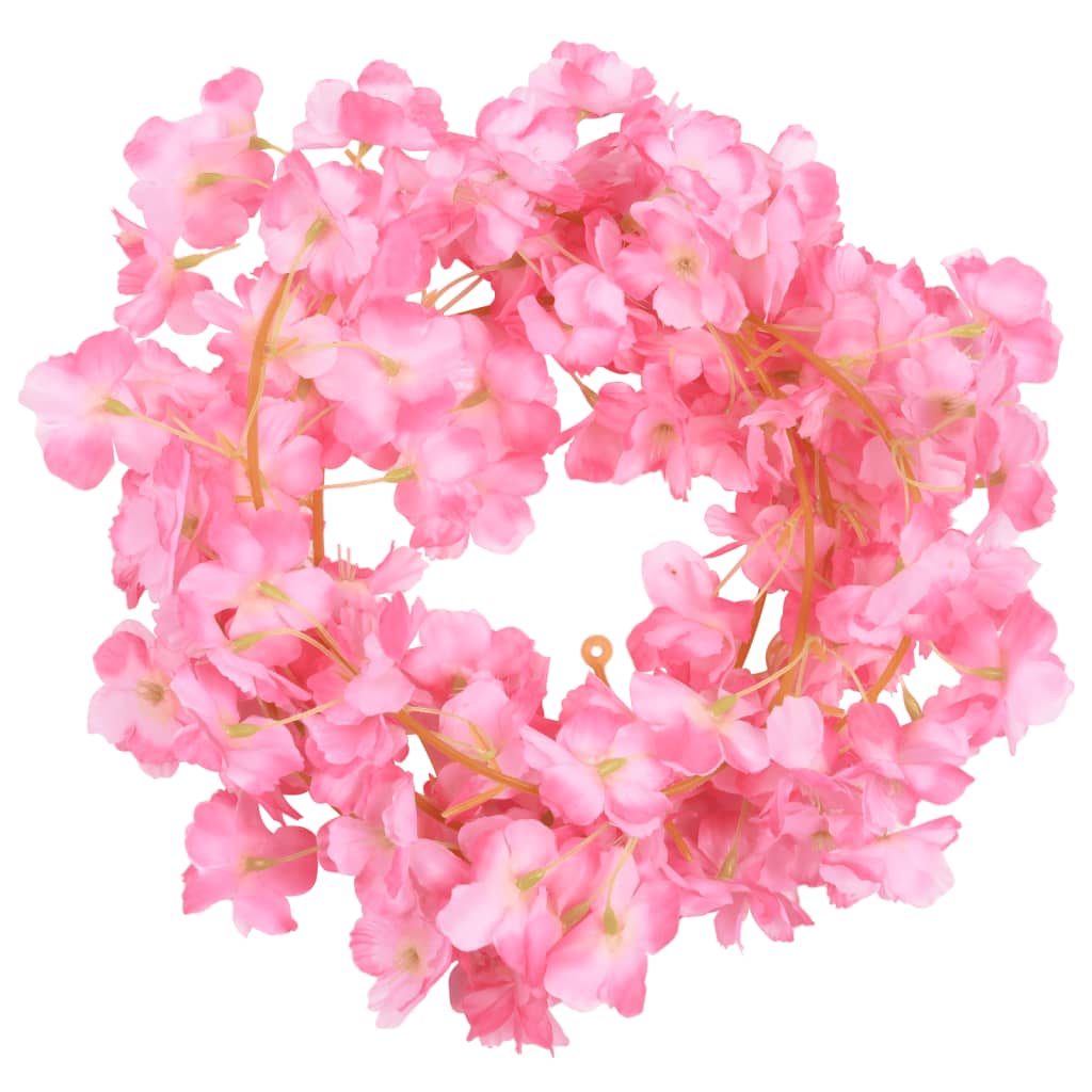 Ghirlande Fiori 6 pz Rosa Scuro 180 cm