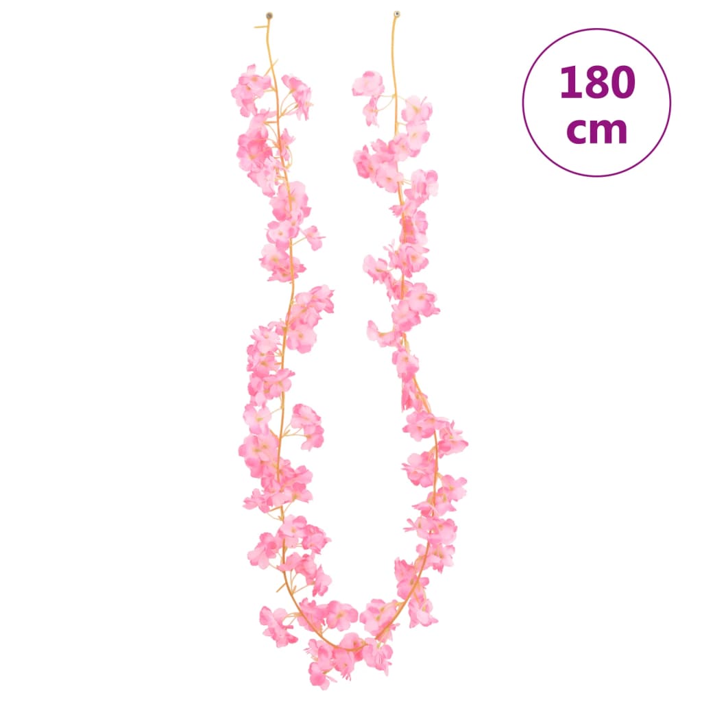 Ghirlande Fiori 6 pz Rosa Scuro 180 cm
