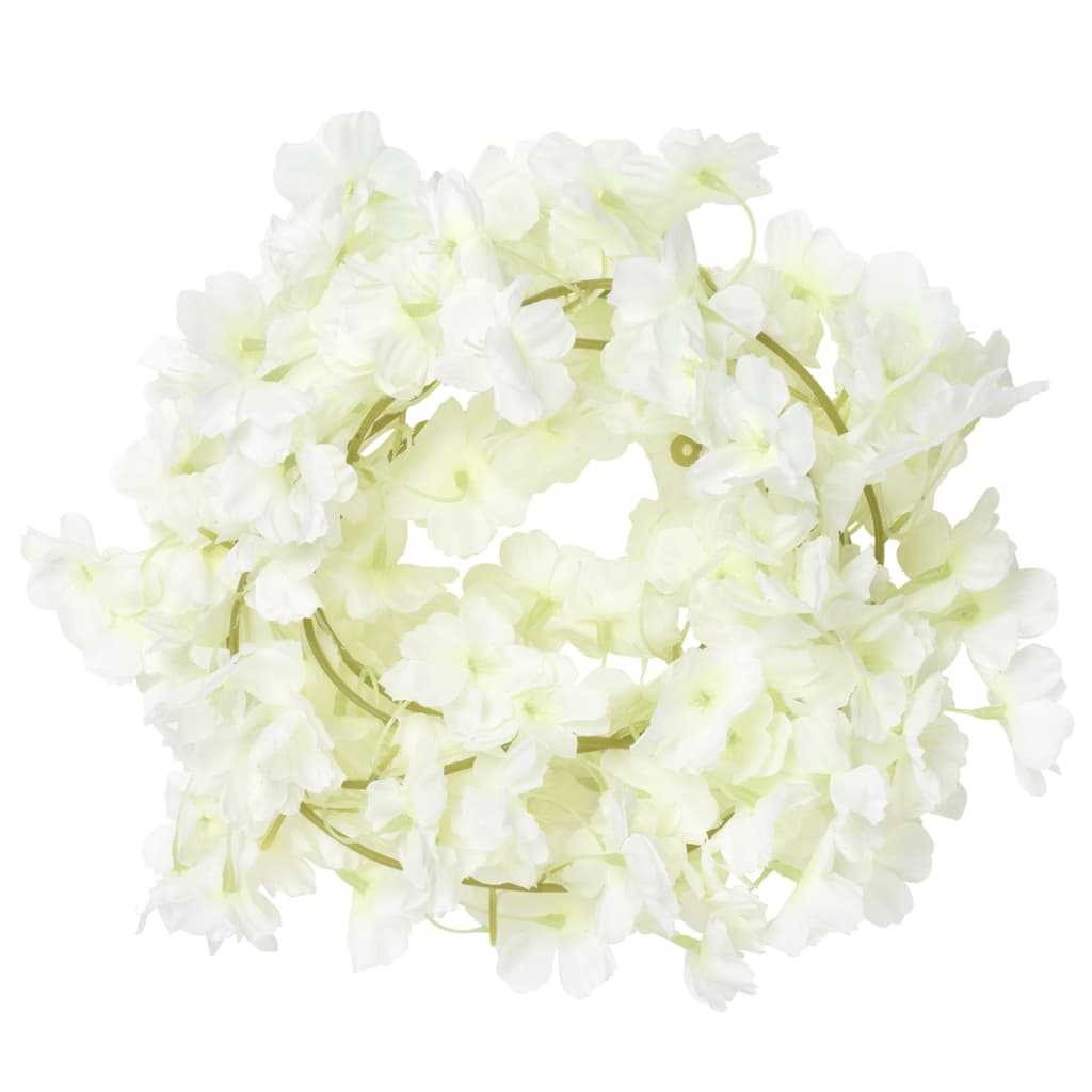 Ghirlande Fiori 6 pz Bianco 180 cm