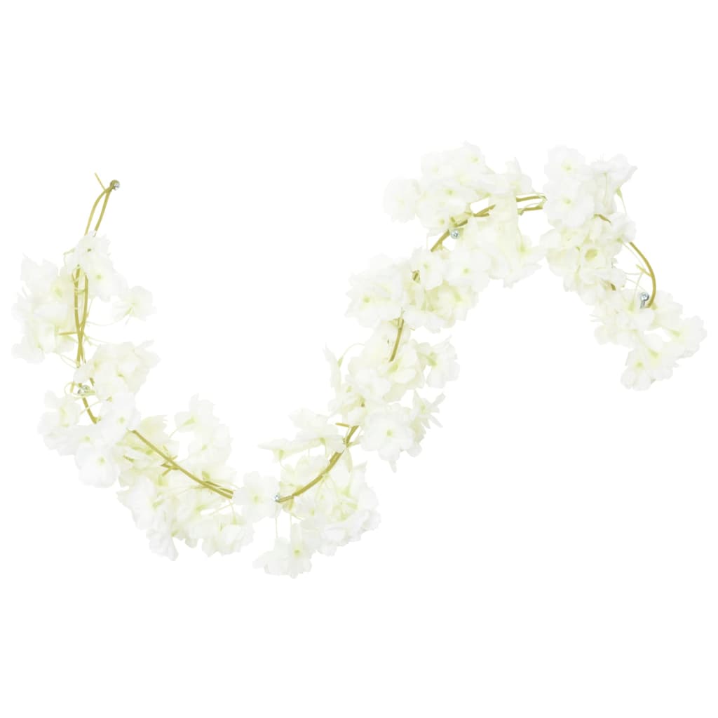 Ghirlande Fiori 6 pz Bianco 180 cm