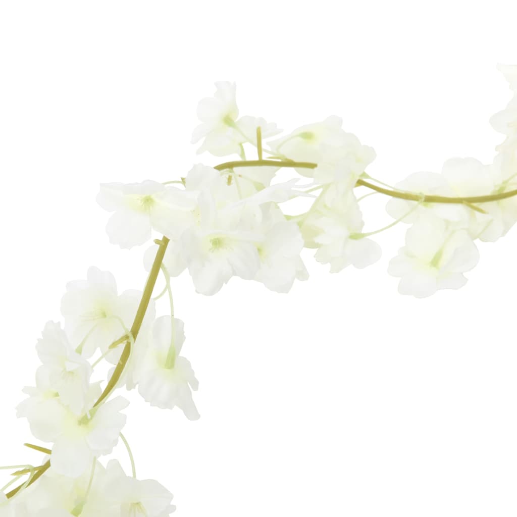 Ghirlande Fiori 6 pz Bianco 180 cm