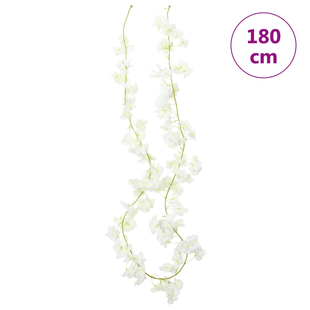 Ghirlande Fiori 6 pz Bianco 180 cm
