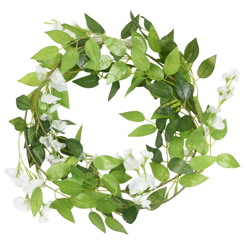 Ghirlande Fiori 6 pz Bianco 200 cm
