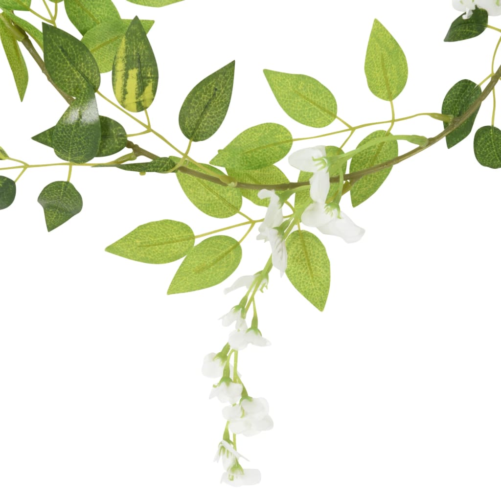 Ghirlande Fiori 6 pz Bianco 200 cm