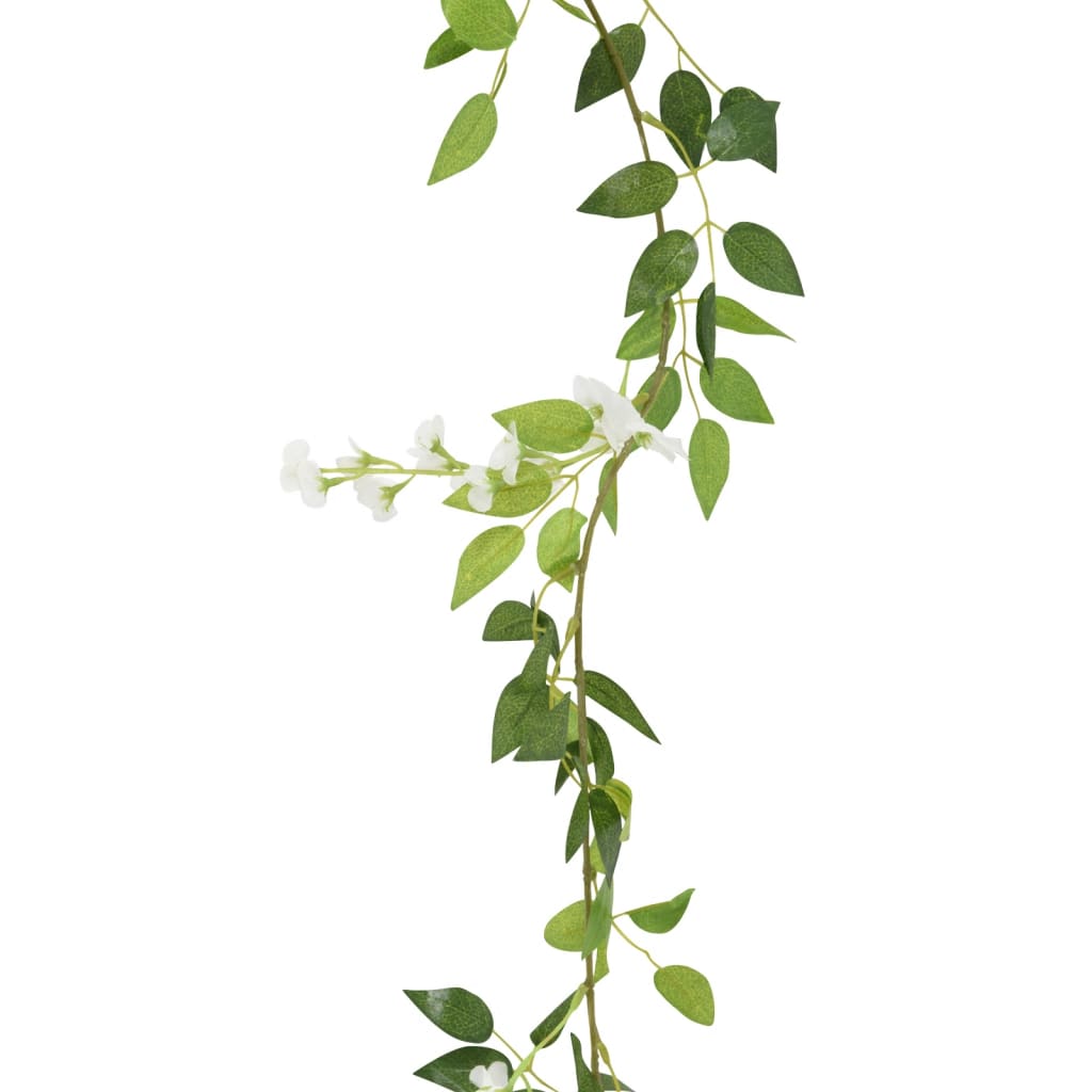 Ghirlande Fiori 6 pz Bianco 200 cm