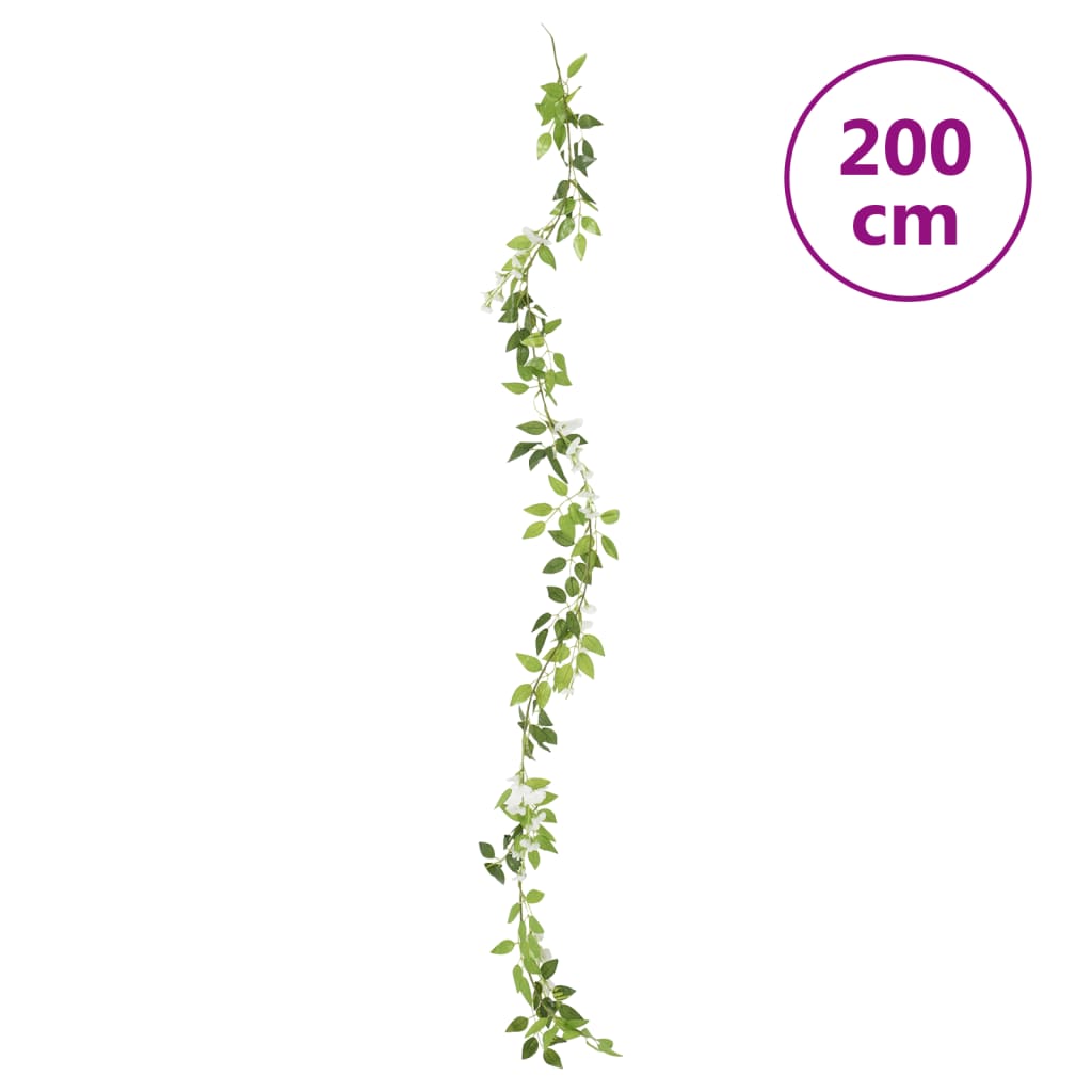 Ghirlande Fiori 6 pz Bianco 200 cm