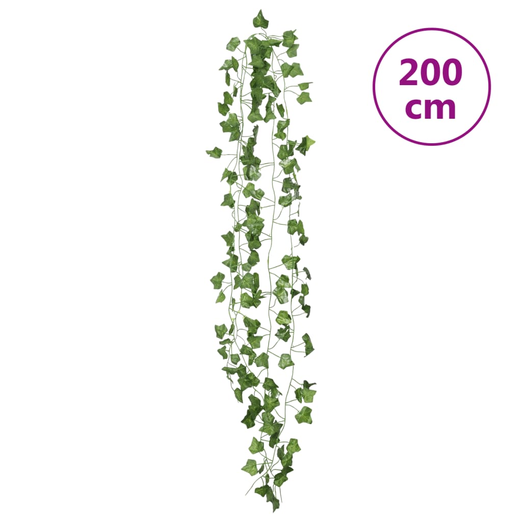 Ghirlande di Edera per 24 pz Verde 200 cm