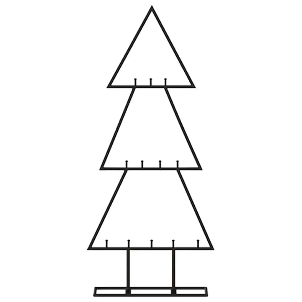 Albero di Natale Decorativo in Metallo Nero 60 cm