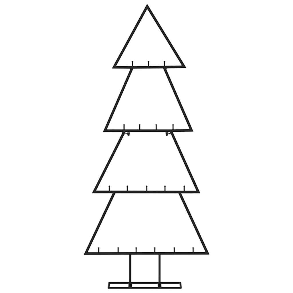 Albero di Natale Decorativo in Metallo Nero 90 cm