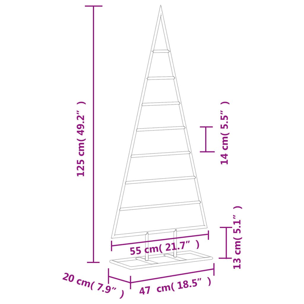 Albero di Natale Decorativo in Metallo Nero 125 cm