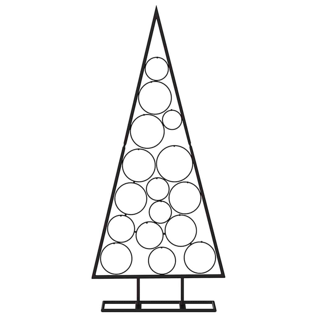 Albero di Natale Decorativo in Metallo Nero 125 cm