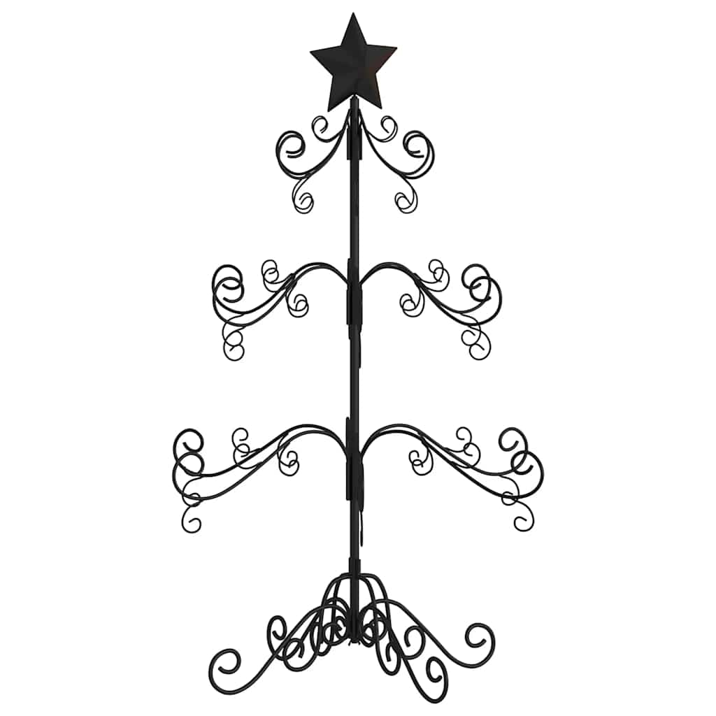 Albero di Natale Decorativo in Metallo Nero 90 cm