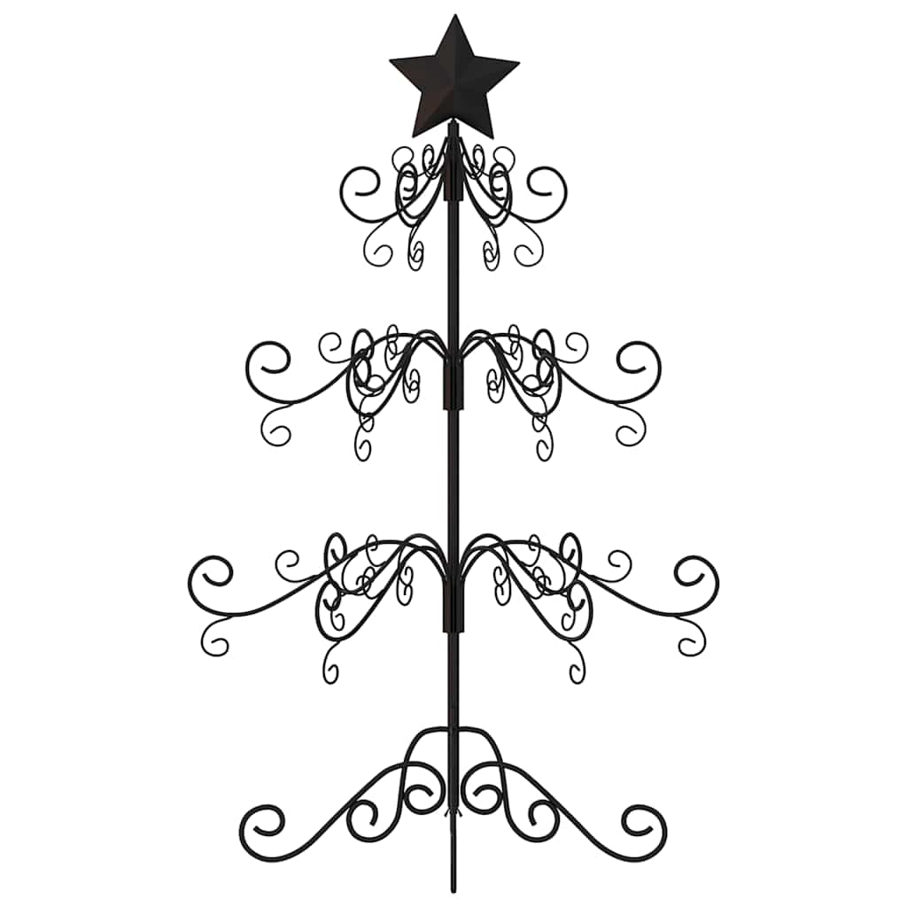 Albero di Natale Decorativo in Metallo Nero 90 cm
