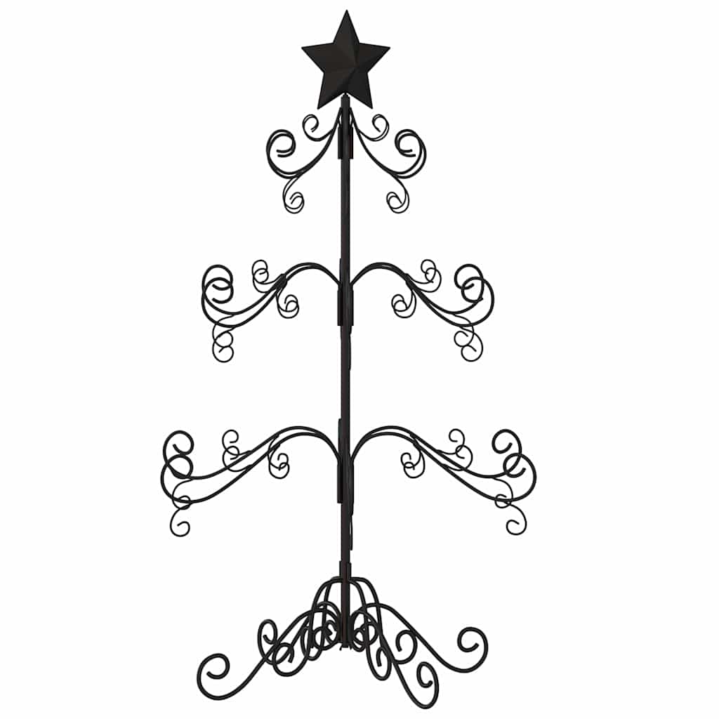 Albero di Natale Decorativo in Metallo Nero 90 cm