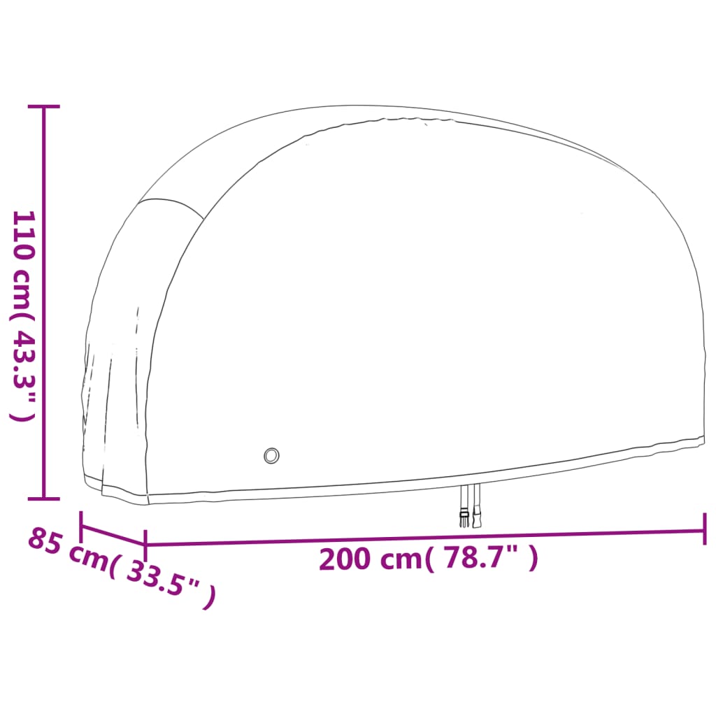 Copertura per Bici Nera 200x85x110 cm 190T Oxford