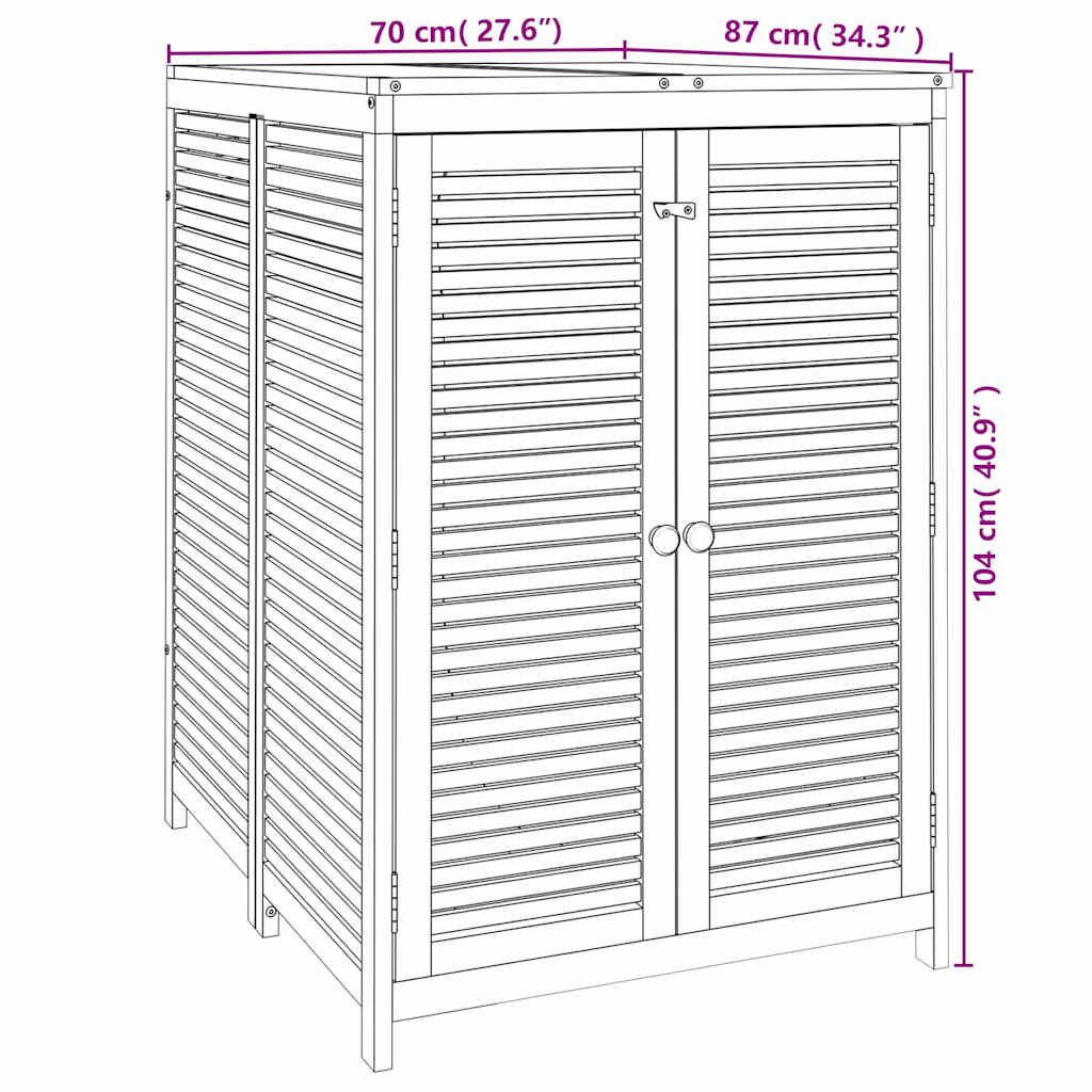 Contenitore da Giardino 70x87x104cm in Legno Massello di Acacia