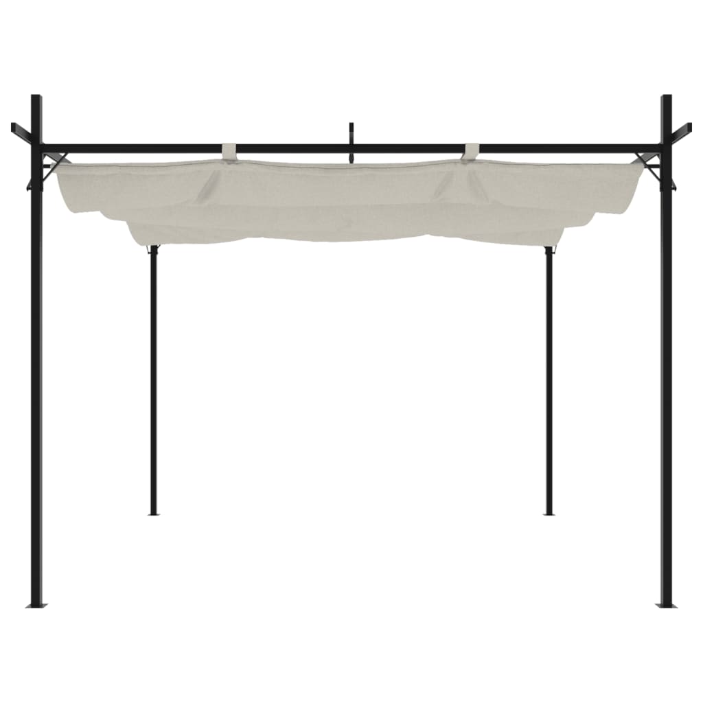 Pergola con Tetto Retrattile Crema 295x292x230 cm