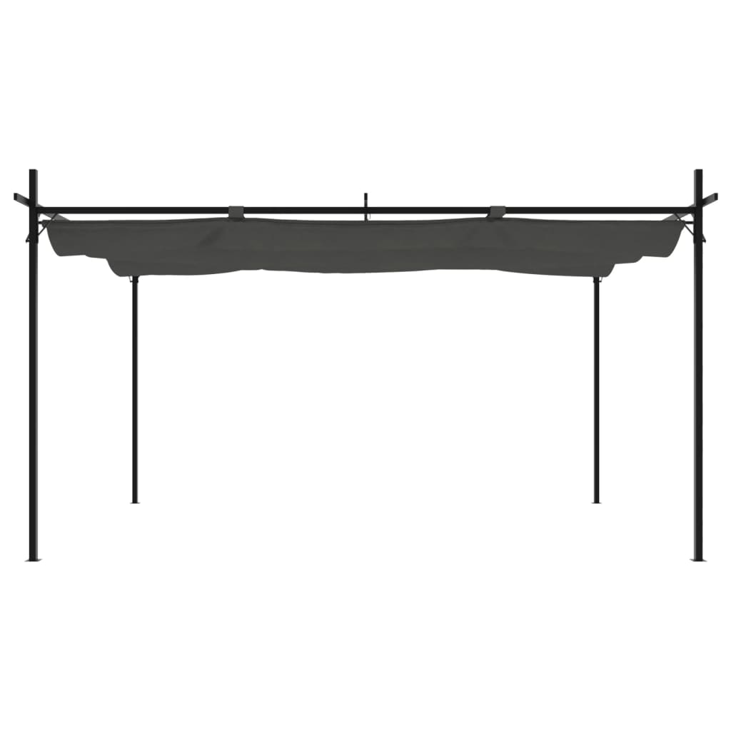 Pergola con Tetto Retrattile Antracite 395x292x230 cm
