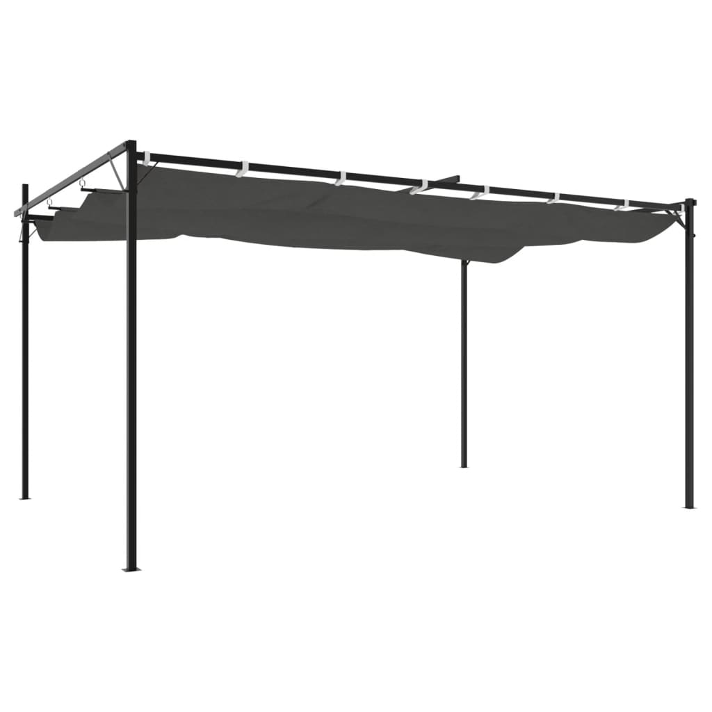 Pergola con Tetto Retrattile Antracite 395x292x230 cm