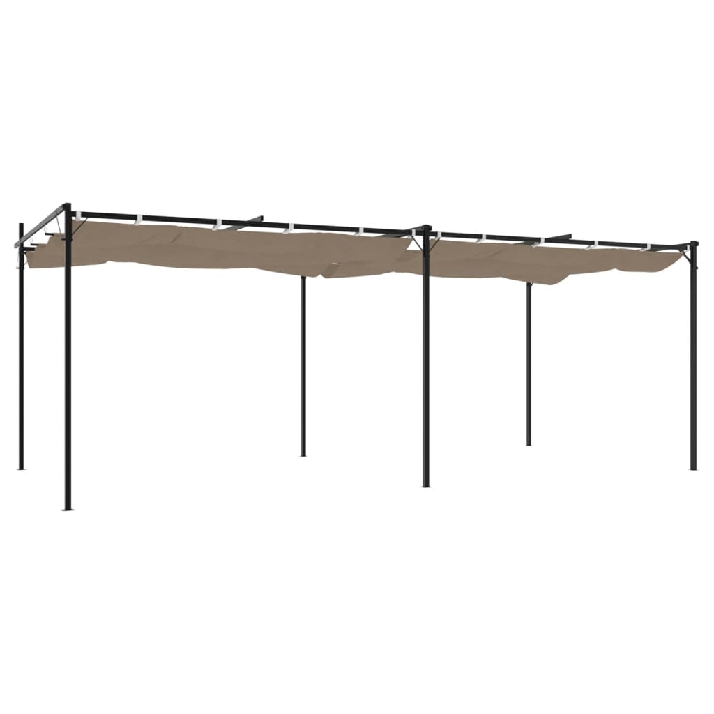Pergola con Tetto Retrattile Tortora 589x292x230 cm