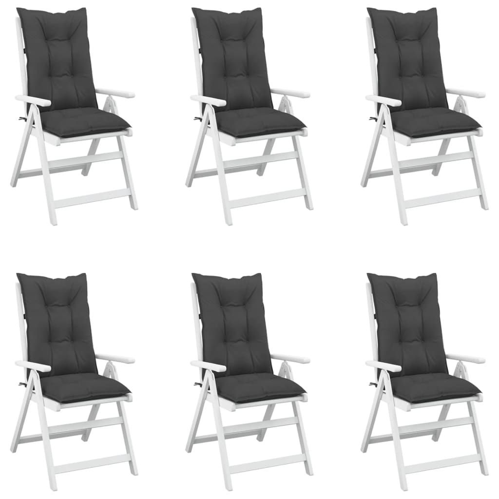 Cuscini per Sedie 6 pz Antracite 120x50x7 cm in Tessuto