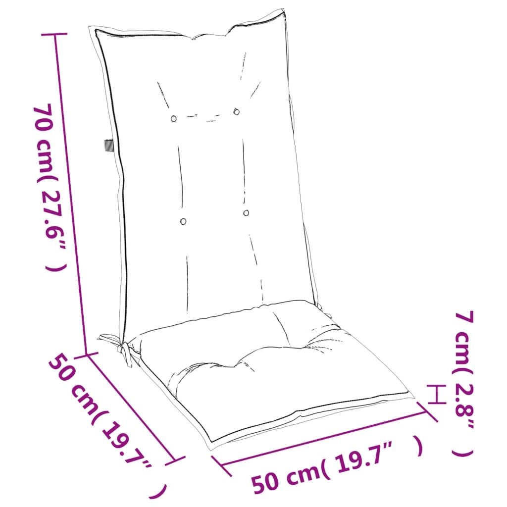 Cuscini per Sedie 6 pz Antracite 120x50x7 cm in Tessuto