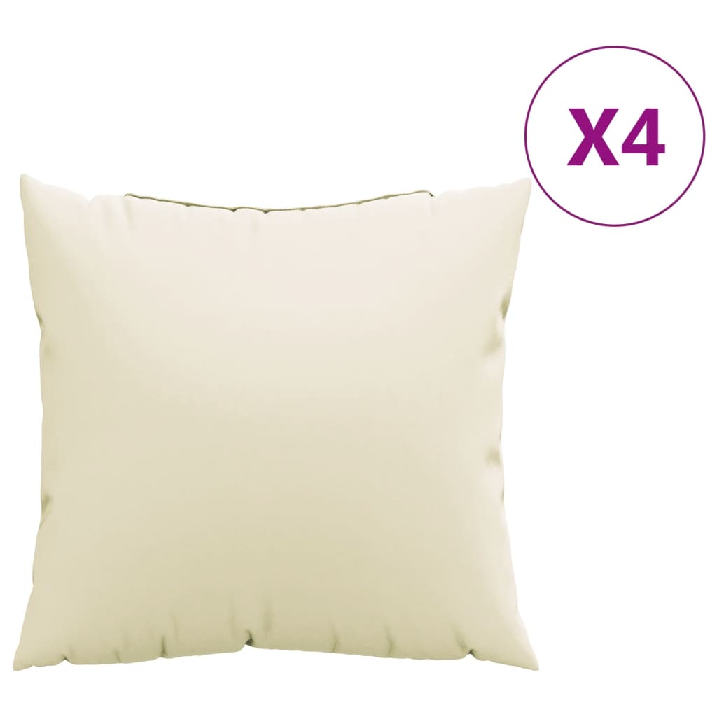 Cuscini per Divano 4 pz Crema 50x50 cm in Tessuto